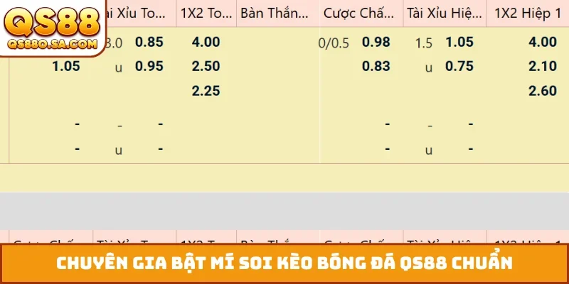 Chuyên gia bật mí soi kèo bóng đá QS88 chuẩn
