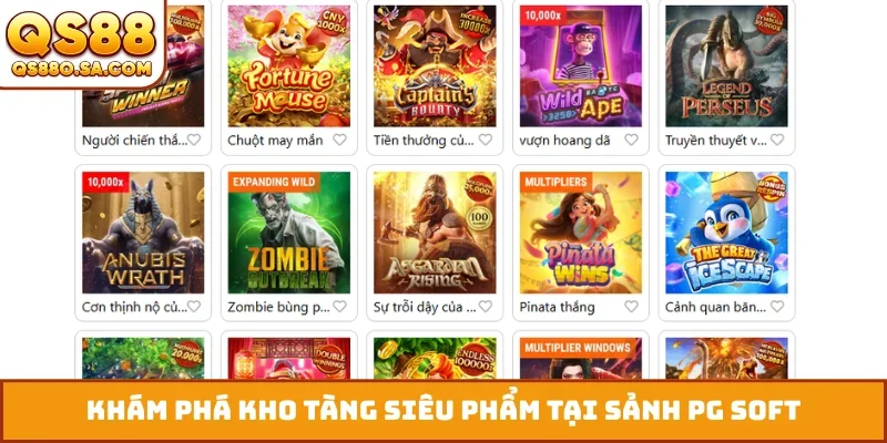 Khám phá kho tàng siêu phẩm tại sảnh PG Soft