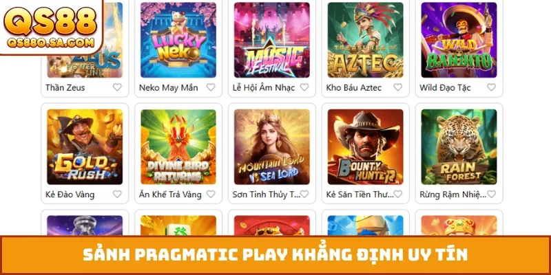 Sảnh Pragmatic Play khẳng định uy tín