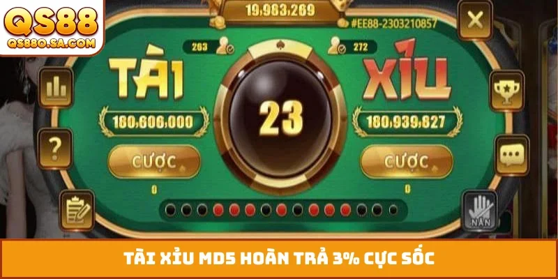 Tài xỉu MD5 hoàn trả 3% cực sốc
