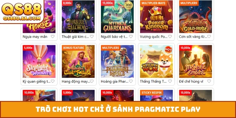 Trò chơi hot chỉ ở sảnh Pragmatic Play